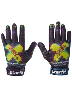 Перчатки для фитнеса WG 104 с пальцами черный мультицвет Starfit