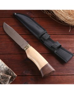 Нож охотничий Фроди в чехле 28 см рукоять деревянная бежевая с венге Nobrand
