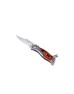 Нож складной полуавтоматический Пескарь клинок 6см оранжевый с фонариком Мастер к.