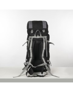 Рюкзак туристический Taif 60 л на шнурке наружный карман 2 боковые сетки черный серый Nobrand