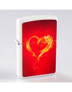 Зажигалка Огненное сердце в металлической коробке кремний бензин 6x8 см Nobrand