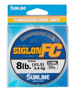 Леска флюрокарбоновая Siglon FC 2020 0 225 мм 30 м 3 4 кг clear 1 шт Sunline