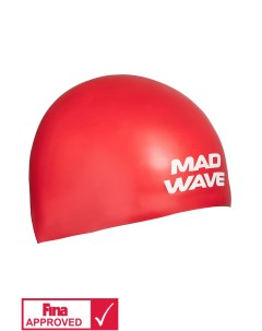 Шапочка для плавания Soft FINA Approved red Mad wave