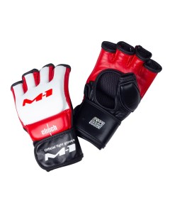 Перчатки д смеш единоборств M1 Global Official Fight Gloves бело красно черные Clinch