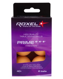 Мячи для настольного тенниса Prime 3 оранжевый 6 шт Roxel