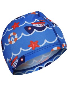 Шапочка для плавания детская Морское путешествие тканевая обхват 46 50 см цвет синий На волне