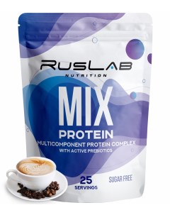 Многокомпонентный протеин MIX Protein 800гр вкус кофе капучино Ruslabnutrition