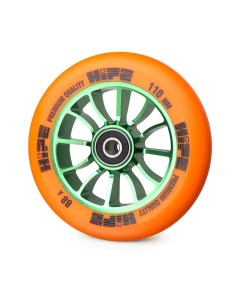 Колесо для самоката 01 110 мм зеленое оранжевое Hipe