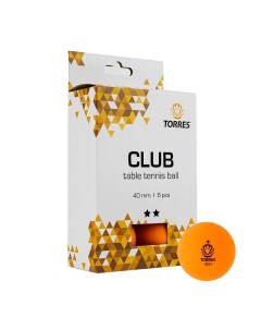 Мяч для настольного тенниса Club 2x 6 шт оранжевый 40 мм TT21013 Torres