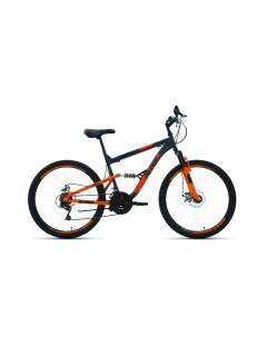 Велосипед MTB FS 26 2 0 disc 2021 16 темно серый оранжевый Altair