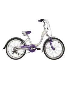 Велосипед Butterfly 20 6V 2022 One Size белый фиолетовый Novatrack