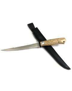 Нож Филейный Белуга сталь 95х18 карел береза Златоуст