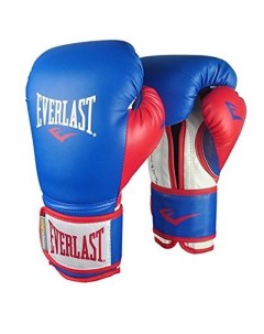 Боксерские перчатки Powerlock синие красные 16 унций Everlast