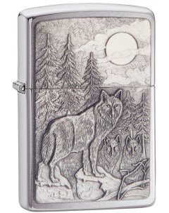 Бензиновая зажигалка Timberwolves Emblem Brushed Chrome Zippo