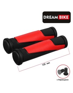 Грипсы 125 мм с барендами посадочный диаметр 22 2 мм цвет чёрный красный Dream bike