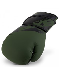 Боксерские тренировочные перчатки черно оливковые BXR KR 14 унций Punchtown