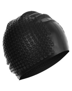 Шапочка для плавания взрослая массажная силиконовая обхват 54 60 см цвет черный Onlitop