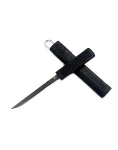Нож Чукотка 2 черный D2 резинопластик Русский булат