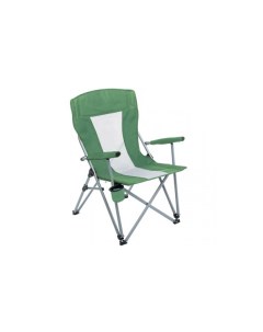 Кресло складное твердые тканевые подлокотники зеленый белый нагрузка 1 Premier
