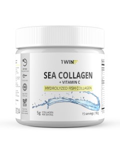 Collagen Морской рыбный Коллаген с витамином С для кожи волос и ногтей без вкуса 1win