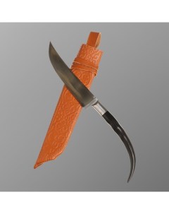 Нож Пчак Шархон Чирчик сайгак изогнутый гарда олово гравировка ШХ 15 11 12 см Шафран