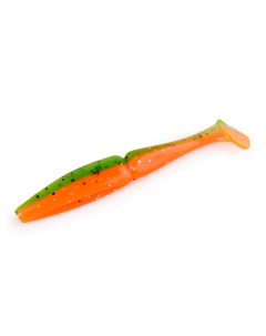Силиконовая приманка Ridge Shad 90 мм orange chartreuse pepper 4 шт Hacker