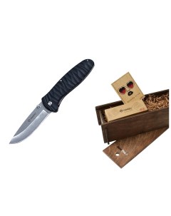 Подарочный набор нож в деревянной коробке G6252 BK knifebox Ganzo