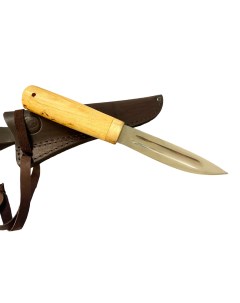 Нож Якутский средний кованая сталь 95х18 рукоять карельская береза Semin
