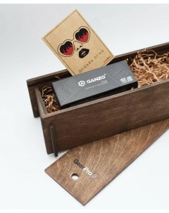 Подарочный набор нож by Ganzo в деревянной коробке G704 GR knifebox Firebird