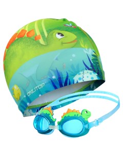 Набор детский Динозаврик шапочка очки для плавания мешок Onlitop