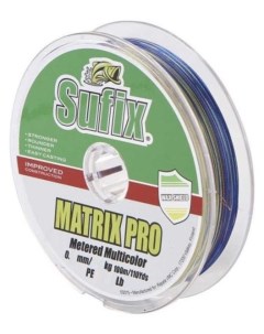 Шнур плетеный Matrix Pro разноцветный 100м 0 35мм 36кг Sufix