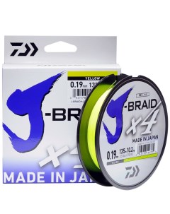 Леска плетеная шнур желтая J BRAID X4E 12740 010 135 м 0 1мм Daiwa