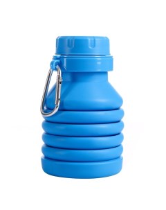 Силиконовая бутылка для воды 450 мл 7 х 21 3 синяя Nobrand