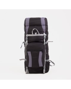 Рюкзак туристический 90л отдел на шнурке наружный карман 2 боковых сетки черный серый Nobrand