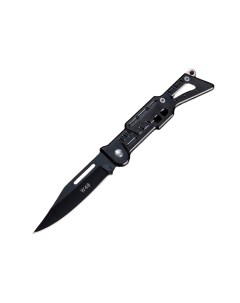 Нож складной чёрное лезвие 6 4 см рукоять в виде автомата пластик 15 см микс Sima-land