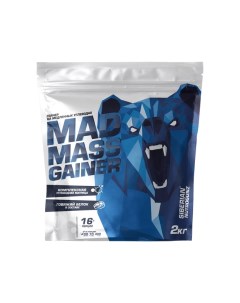 Гейнер для набора массы Mad Mass Gainer 2000 гр Клубника Siberian nutrogunz