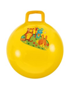 Гимнастический мяч с ручкой попрыгун Девчонки и Мальчишки d 50 см желтый Urm