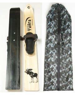 Комплект охотничьих лыж Маяк Тайга с креплением кожа с пяткой и чехлом 125х15 см дерево п Лыжная фабрика маяк