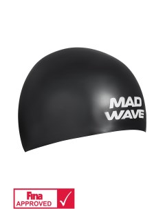 Шапочка для плавания Soft FINA Approved black Mad wave