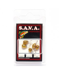 Мормышка S A V A Капля с отверстием золото 5 мм Sava