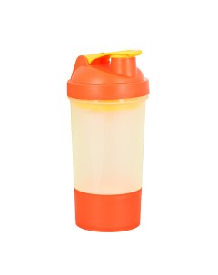 Шейкер спортивный с чашей под протеин бело оранжевый 500 мл Nobrand
