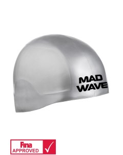 Шапочка для плавания R Cap FINA Approved silver Mad wave