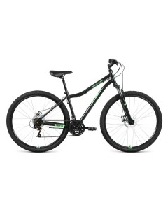 Велосипед Mtb Ht 2 0 Disc 2021 21 черный ярко зеленый Altair