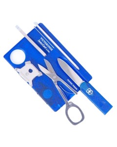 Мультитул SwissCard Lite синий прозрачный 13 опций Victorinox