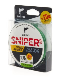 Леска плетеная Sniper BP ALL R Braid х4 Grass 0 17 мм 120 м 10 кг green Salmo