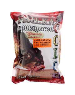 Прикормка Fish ka Карп Карась клубника вес 1 кг Fishka