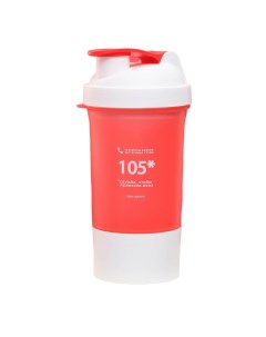 Шейкер спортивный 105 красно белый с чашей под протеин 500 мл Nobrand