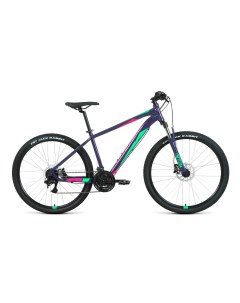 Велосипед Apache 27 5 3 2 HD 2022 15 фиолетовый зеленый Forward