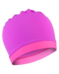 Шапочка для плавания объемная двухцветная лайкра цвет лиловый розовый Nobrand