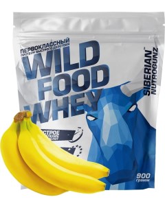 Протеин Wild food whey на основе сывороточ белка Банан 0 9кг Siberian nutrogunz